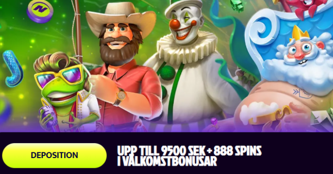 NitroWin Casino-banner för Sverige â âŹ888 + 888 free spins, MGA-licens och 1000+ slots